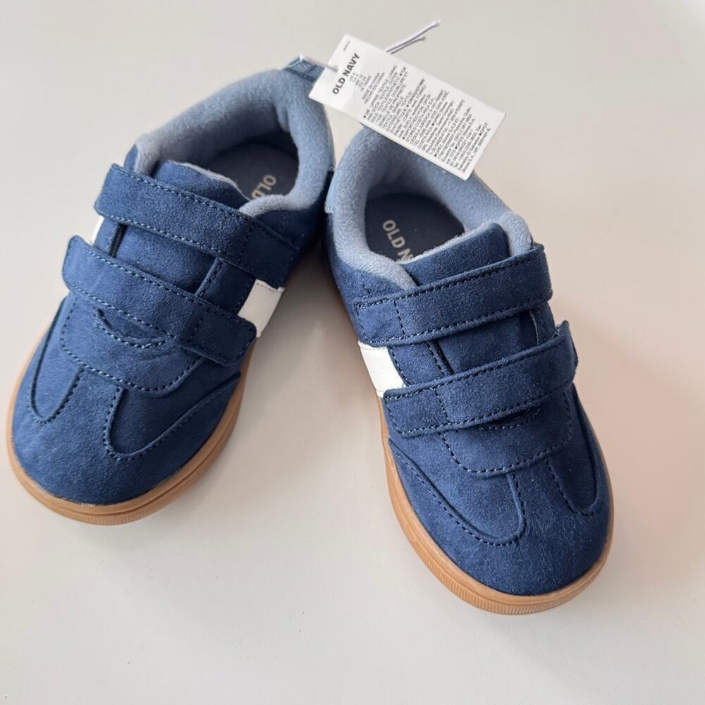 Old Navy Toddler Secure Straps Navy Blue Sneakers Sz 8